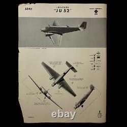 WWII German Army Troop Transport Luftwaffe Paratrooper Junkers JU 52 ID Poster