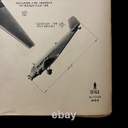 WWII German Army Troop Transport Luftwaffe Paratrooper Junkers JU 52 ID Poster