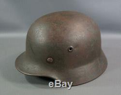 WWII German Army Wehrmacht M40 Steel Combat Helmet Size Q64 w Linear Authentic