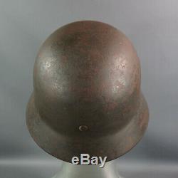 WWII German Army Wehrmacht M40 Steel Combat Helmet Size Q64 w Linear Authentic