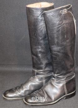 WWII German Army Wehrmacht Officers Black Leather Riding Boots Larger Sz Supple