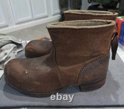 WWII German Army, Wehrmacht Sentry Winter Boots Cut Down Maker Marked Original