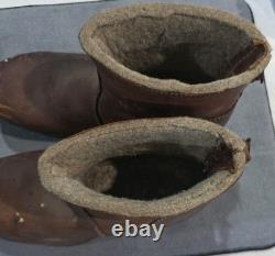 WWII German Army, Wehrmacht Sentry Winter Boots Cut Down Maker Marked Original