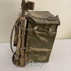 WWII German Army Wood Frame Radio Bag Tasche Wehrmacht leather RARE 22 Axis