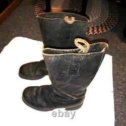 WWII German Army field boots 100% original NCO Leather soles with rubber heel