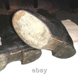 WWII German Army field boots 100% original NCO Leather soles with rubber heel