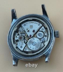 WWII German DH Military Watch H. Moser Vintage Swiss Army Wristwatch