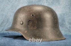 WWII German Heer m42 combat helmet soldier Wehrmacht uniform US Army Vet estate