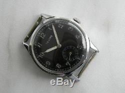 WWII German Helios Army Issue DH Military Watch 34mm AS1130 Unusual watch back