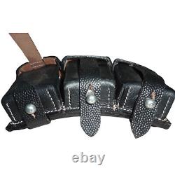 WWII German K98 Black Leather Ammo Pouch x 5 Sets (10 Pieces) Y363