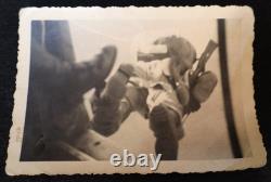 WWII German Luftwaffe Photograph Paratrooper Jumping Fallschirmjäger Photo 3 x 4