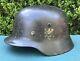 Wwii German M35 Helmet Heer Army Ns66 Lot 5092 With Original Liner And Paint