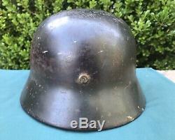 WWII German M35 Helmet Heer Army NS66 Lot 5092 with Original Liner and Paint