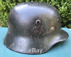 WWII German M35 Helmet Heer Army NS66 Lot 5092 with Original Liner and Paint