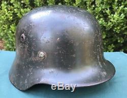 WWII German M35 Helmet Heer Army NS66 Lot 5092 with Original Liner and Paint