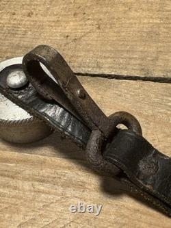 WWII German RZM Leather Canteen Harness Strap & Aluminum Cap M6 20/34 Dated 1934