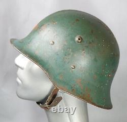 WWII German Type 1 Bulgarian Army Steel Combat Helmet M36 M1936 withRolled Edge