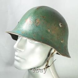 WWII German Type 1 Bulgarian Army Steel Combat Helmet M36 M1936 withRolled Edge