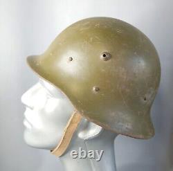 WWII German Type 1 Bulgarian Army Steel Combat Helmet M36 M1936 withRolled Edge