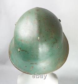 WWII German Type 1 Bulgarian Army Steel Combat Helmet M36 M1936 withRolled Edge