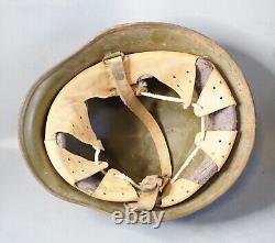 WWII German Type 1 Bulgarian Army Steel Combat Helmet M36 M1936 withRolled Edge