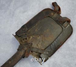 WWII German Wehrmacht Trench Field Shovel Leather Carrying Strap Equipment Army