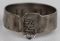 WWII Gott mit uns GERMAN Ring 800 Silver WW2 God with us GERMANY Division ARMY