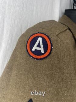 WWII Ike Jacket German Made Bullion 3rd Army and Bevo-weave 7th Army patches 36L