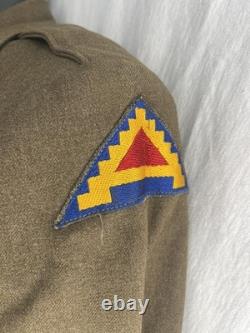 WWII Ike Jacket German Made Bullion 3rd Army and Bevo-weave 7th Army patches 36L