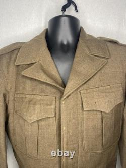 WWII Ike Jacket German Made Bullion 3rd Army and Bevo-weave 7th Army patches 36L