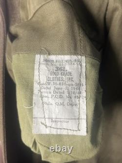WWII Ike Jacket German Made Bullion 3rd Army and Bevo-weave 7th Army patches 36L