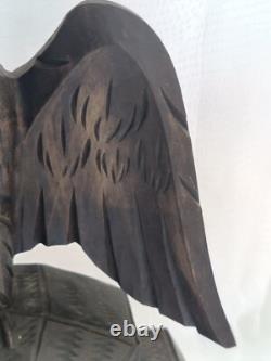 WWII Military German Army Eagle Carved Wood