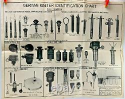 WWII RARE 1944 First Army Engineer German Igniter Identification Chart 21 X 17