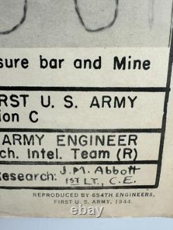 WWII RARE 1944 First Army Engineer German Igniter Identification Chart 21 X 17
