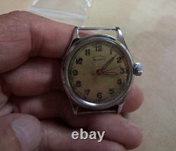 WWII Rare German Military (Helvetia) 17 jewel Watch'D I H' 1940s (RUNS GREAT)