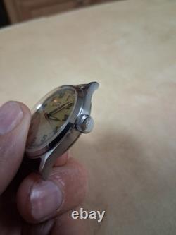 WWII Rare German Military (Helvetia) 17 jewel Watch'D I H' 1940s (RUNS GREAT)