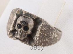 WWII Ring GERMAN ww2 WEHRMACHT Skull IRON Cross GERMANY Army MILITARY Soldiers A