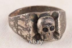 WWII Ring GERMAN ww2 WEHRMACHT Skull IRON Cross GERMANY Army MILITARY Soldiers A