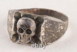 WWII Ring GERMAN ww2 WEHRMACHT Skull IRON Cross GERMANY Army MILITARY Soldiers A