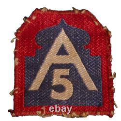 WWII US 5th Fifth Army SSI Shoulder Patch Occupation Era German Made Bevo Type