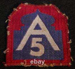 WWII US 5th Fifth Army SSI Shoulder Patch Occupation Era German Made Bevo Type