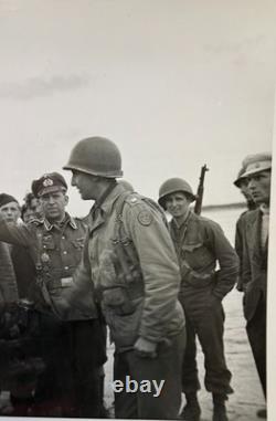 WWII US German Truce Elbe River 1945 Original US Army Signal Corps Photo