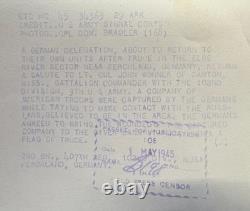 WWII US German Truce Elbe River 1945 Original US Army Signal Corps Photo