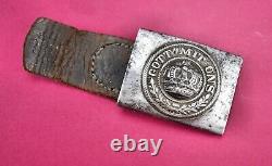 WWII WW1 German belt buckle gott mitt uns army military leather tab vet estate