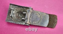 WWII WW1 German belt buckle gott mitt uns army military leather tab vet estate