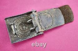 WWII WW1 German belt buckle gott mitt uns army military leather tab vet estate