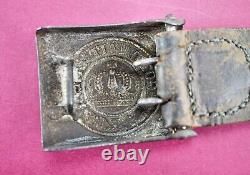 WWII WW1 German belt buckle gott mitt uns army military leather tab vet estate