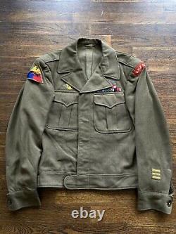 WWII WW2 7th Armored Division US Army Ike Uniform German Made CIB UNRRA