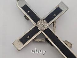 WWII WW2 German Army Wehrmacht Officer Pectoral Cross Skull Pendant Relic! B33
