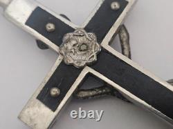 WWII WW2 German Army Wehrmacht Officer Pectoral Cross Skull Pendant Relic! B8